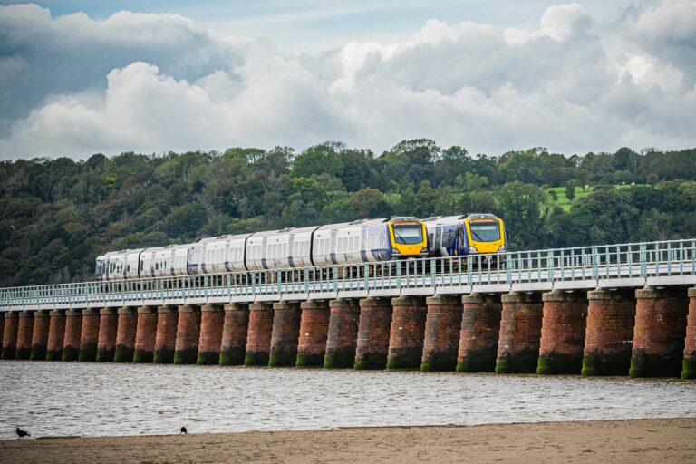 Trains passing